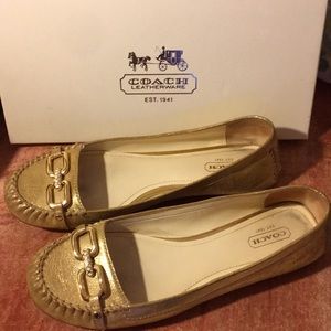 Coach loafer/flat, gold